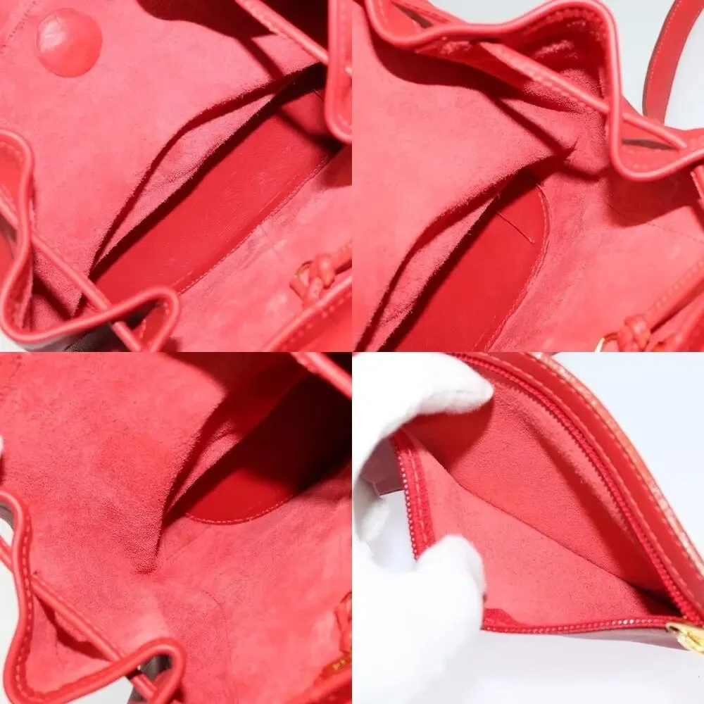 Loewe Leather Backpack Red